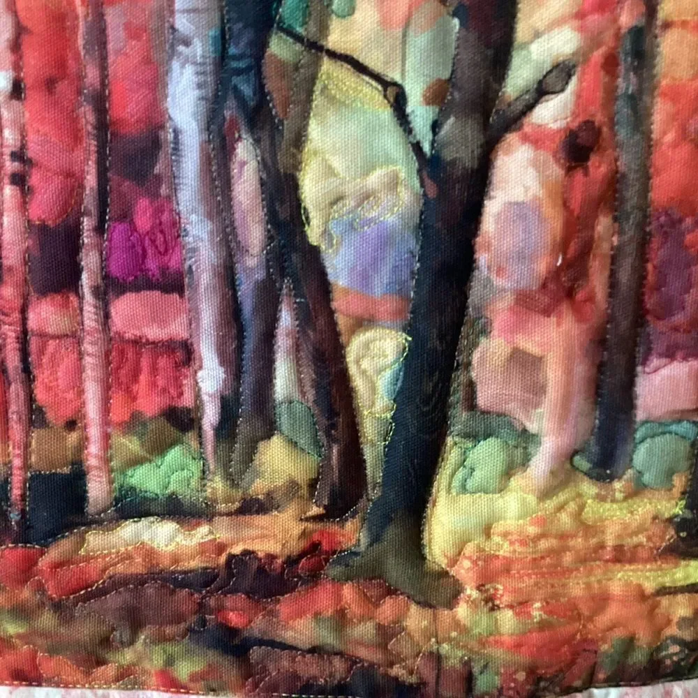 NWT. Hand Crafted Last in a SeriesColorful Forest Art Wall Quilt